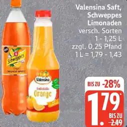 Edeka Valensina Saft, Schweppes Limonaden Angebot