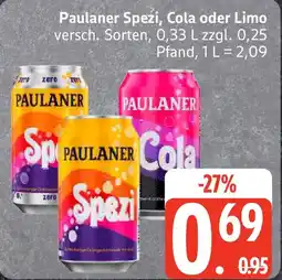 Edeka Paulaner Spezi, Cola oder Limo Angebot