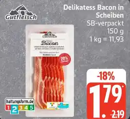 Edeka Gutfleisch Delikatess Bacon in Scheiben Angebot