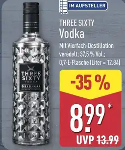 Aldi Nord THREE SIXTY Vodka Angebot