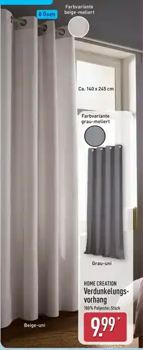 Aldi Nord HOME CREATION Verdunkelungsvorhang Angebot