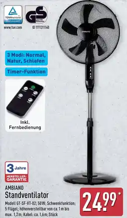 Aldi Nord AMBIANO Standventilator Angebot