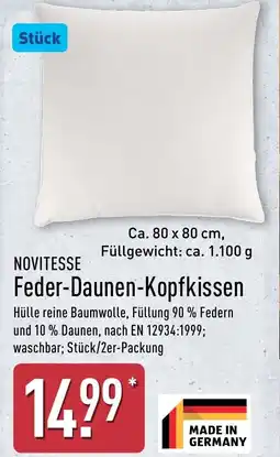 Aldi Nord NOVITESSE Feder-Daunen-Kopfkissen Angebot
