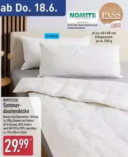 Aldi Nord NOVITESSE Sommerdaunendecke Angebot
