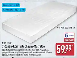 Aldi Nord NOVITESSE 7-Zonen-Komfortschaum-Matratze Angebot