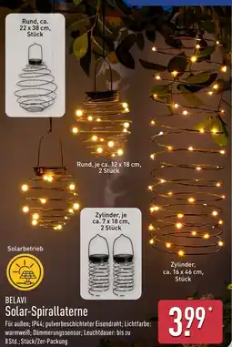 Aldi Nord BELAVI Solar-Spirallaterne Angebot