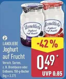 Aldi Nord LANDLIEBE Joghurt auf Frucht Angebot