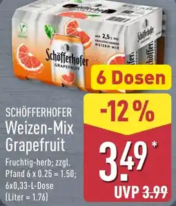 Aldi Nord SCHÖFFERHOFER Weizen-Mix Grapefruit Angebot