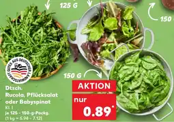 Kaufland Dtsch. Rucola, Pflücksalat oder Babyspinat Angebot