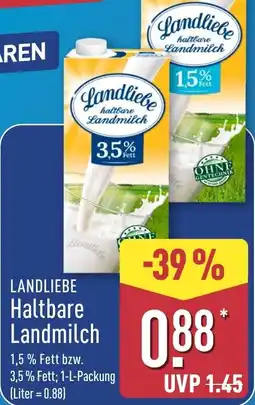 Aldi Nord LANDLIEBE Haltbare Landmilch Angebot