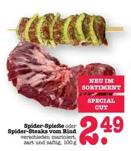 Scheck-in-Center Spider-Spieße oder Spider-Steaks vom Rind Angebot