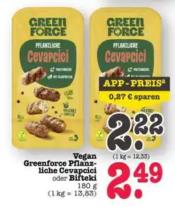 Scheck-in-Center Greenforce Pflanzliche Cevapcici oder Bifteki Angebot