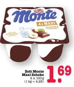 Scheck-in-Center Zott Monte Maxi Schoko Angebot