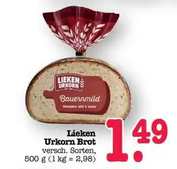 Scheck-in-Center Lieken Urkorn Brot Angebot