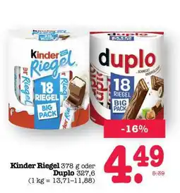 Scheck-in-Center Kinder Riegel oder Duplo Angebot