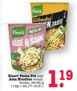 Scheck-in-Center Knorr Pasta Pot oder Asia Noodles Angebot