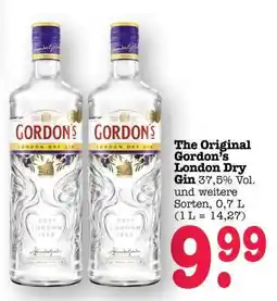 Scheck-in-Center The Original Gordon’s London Dry Gin Angebot