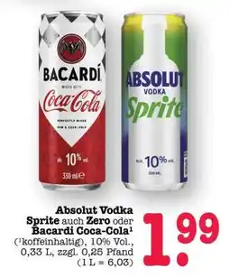 Scheck-in-Center Absolut Vodka Sprite auch Zero oder Bacardi Coca-Cola Angebot