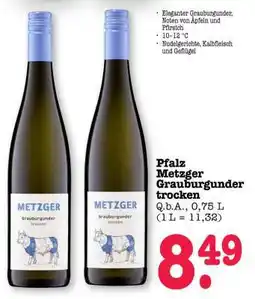 Scheck-in-Center Pfalz Metzger Grauburgunder trocken Angebot