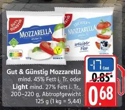 Scheck-in-Center Gut & Günstig Mozzarella Angebot