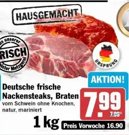HIT Deutsche frische Nackensteaks, Braten Angebot