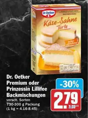 HIT Dr. Oetker Premium oder Prinzessin Lillifee Backmischungen Angebot