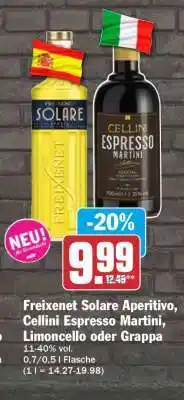 HIT Freixenet Solare Aperitivo, Cellini Espresso Martini, Limoncello oder Grappa Angebot