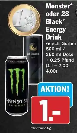 HIT Monster* oder 28 Black* Energy Drink Angebot