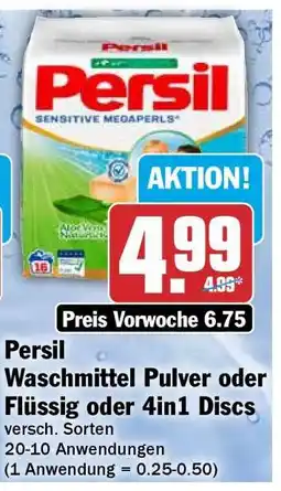 HIT Persil Waschmittel Pulver oder Flüssig oder 4in1 Discs Angebot