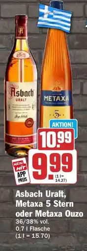 HIT Asbach Uralt, Metaxa 5 Stern oder Metaxa Ouzo Angebot