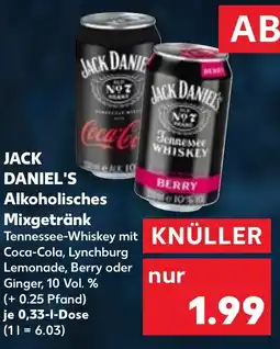 Kaufland JACK DANIEL'S Alkoholisches Mixgetränk Angebot