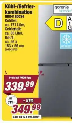 Poco Kühl-/Gefrierkombination NRK418DCS4 Angebot