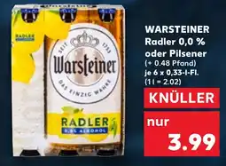 Kaufland WARSTEINER Radler 0,0 % oder Pilsener Angebot
