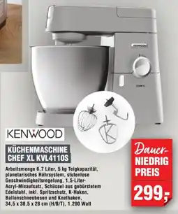 Handelshof KENWOOD KÜCHENMASCHINE CHEF XL KVL4110S Angebot