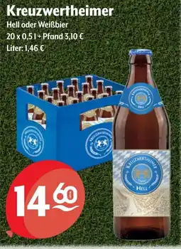 Getränke Hoffmann Kreuzwertheimer Hell oder Weißbier Angebot
