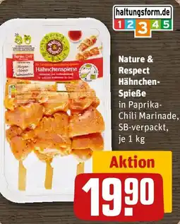 REWE Nature & Respect Hähnchen Spieße Angebot