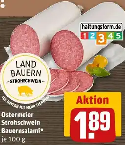 REWE Ostermeier Strohschwein Bauernsalami Angebot