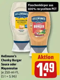 REWE Hellmann's Chunky Burger Sauce oder Mayonnaise Angebot