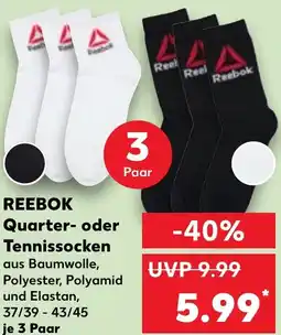 Kaufland REEBOK Quarter- oder Tennissocken Angebot