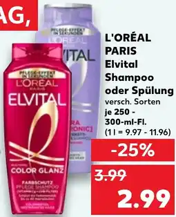 Kaufland L'ORÉAL PARIS Elvital Shampoo oder Spülung Angebot