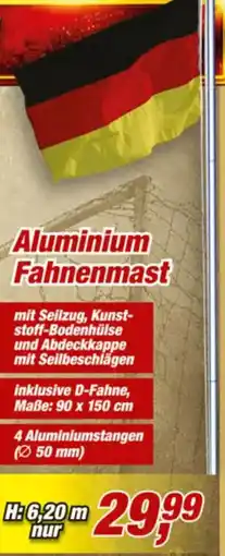 Posten Börse Aluminium Fahnenmast Angebot