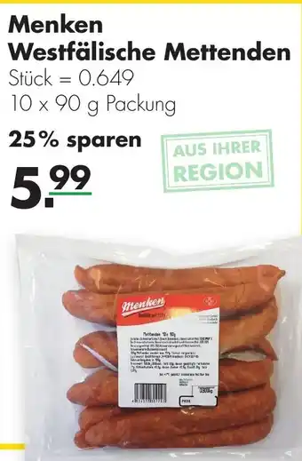 Handelshof Menken Westfälische Mettenden 10x90g Angebot