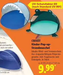 Lidl CRIVIT Kinder-Pop-up Strandmuschel Angebot