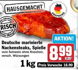 HIT Deutsche marinierte Nackensteaks, Spieße Angebot