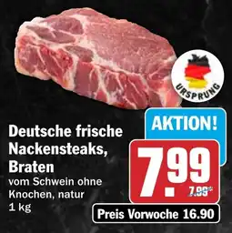 HIT Deutsche frische Nackensteaks, Braten Angebot