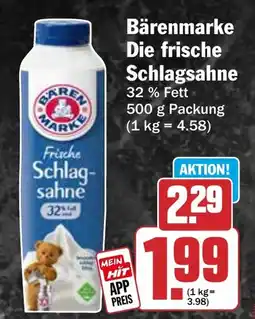 HIT Bärenmarke Die frische Schlagsahne Angebot