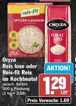 HIT ORYZA Reis lose oder Reis-fit Reis im Kochbeutel Angebot