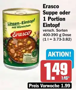 HIT Erasco Suppe oder 1 Portion Eintopf Angebot
