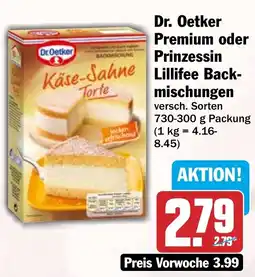 HIT Dr. Oetker Premium oder Prinzessin Lillifee Backmischungen Angebot