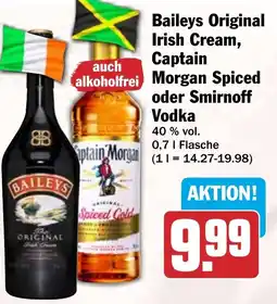 HIT Baileys Original Irish Cream, Captain Morgan Spiced oder Smirnoff Vodka Angebot